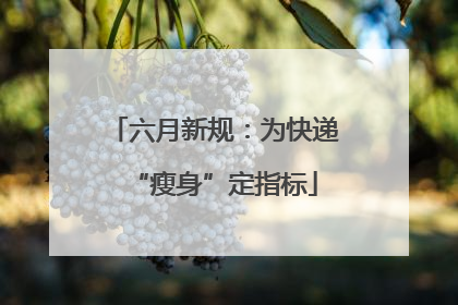 六月新规：为快递“瘦身”定指标