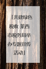 共建绿色税收 莱西市税务局举办专题宣传活动