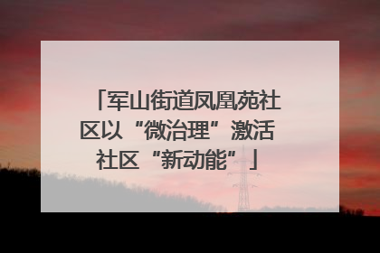 军山街道凤凰苑社区以“微治理”激活社区“新动能”