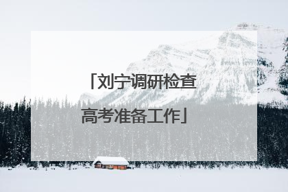 刘宁调研检查高考准备工作