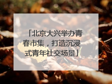 北京大兴举办青春市集，打造沉浸式青年社交场景