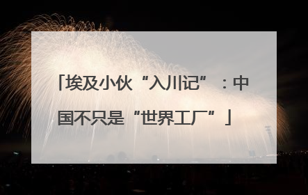 埃及小伙“入川记”：中国不只是“世界工厂”