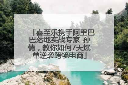 喜至乐携手阿里巴巴落地实战专家-孙倩，教你如何7天爆单逆袭跨境电商