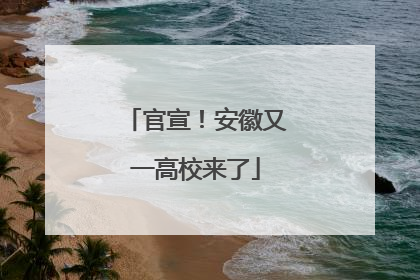 官宣！安徽又一高校来了