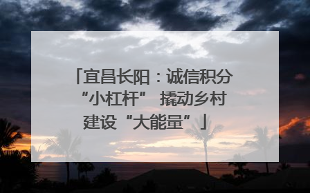 宜昌长阳：诚信积分“小杠杆” 撬动乡村建设“大能量”