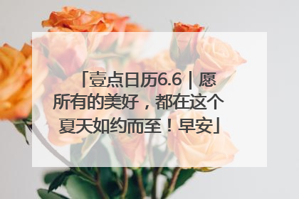 壹点日历6.6｜愿所有的美好，都在这个夏天如约而至！早安