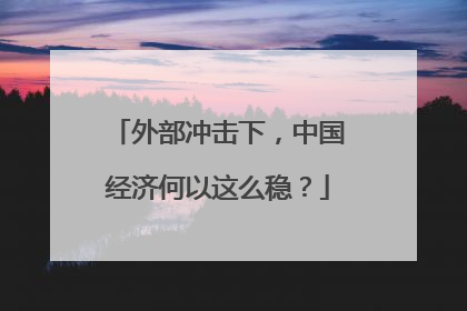 外部冲击下，中国经济何以这么稳？