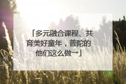 多元融合课程、共育美好童年，普陀的他们这么做→