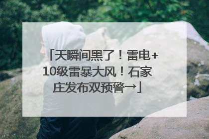 天瞬间黑了！雷电+10级雷暴大风！石家庄发布双预警→