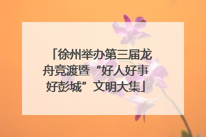 徐州举办第三届龙舟竞渡暨“好人好事好彭城”文明大集