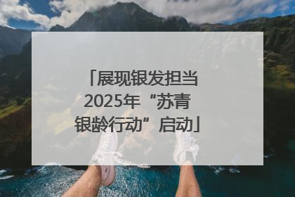 展现银发担当 2025年“苏青银龄行动”启动