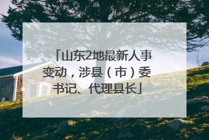 山东2地最新人事变动，涉县（市）委书记、代理县长