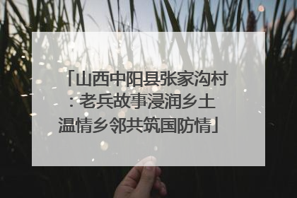 山西中阳县张家沟村：老兵故事浸润乡土 温情乡邻共筑国防情