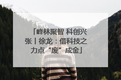 峰林聚智 科创兴张丨徐龙：借科技之力点“废”成金