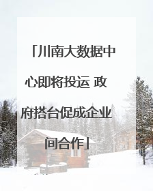 川南大数据中心即将投运 政府搭台促成企业间合作