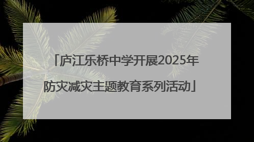 庐江乐桥中学开展2025年防灾减灾主题教育系列活动
