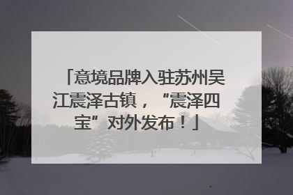意境品牌入驻苏州吴江震泽古镇，“震泽四宝”对外发布！