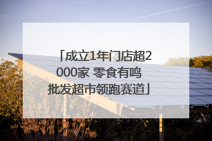 成立1年门店超2000家 零食有鸣批发超市领跑赛道