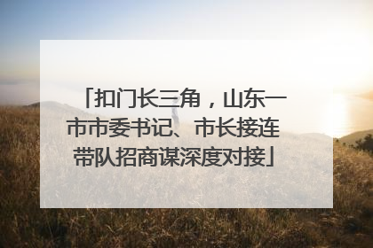 扣门长三角，山东一市市委书记、市长接连带队招商谋深度对接