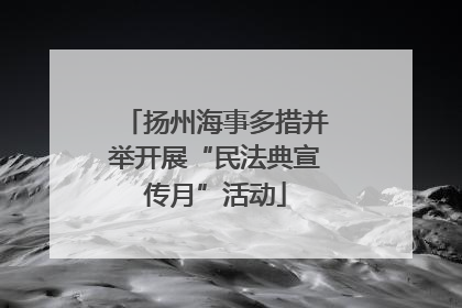 扬州海事多措并举开展“民法典宣传月”活动
