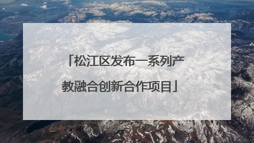 松江区发布一系列产教融合创新合作项目