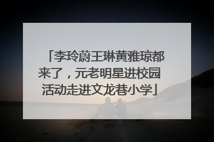 李玲蔚王琳黄雅琼都来了，元老明星进校园活动走进文龙巷小学