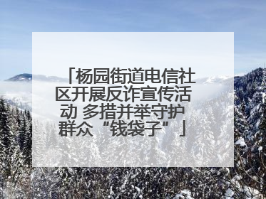 杨园街道电信社区开展反诈宣传活动 多措并举守护群众“钱袋子”