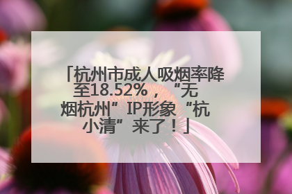 杭州市成人吸烟率降至18.52%，“无烟杭州”IP形象“杭小清”来了！