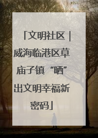 文明社区｜威海临港区草庙子镇“晒”出文明幸福新密码
