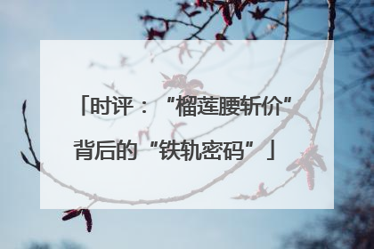 时评：“榴莲腰斩价”背后的“铁轨密码”