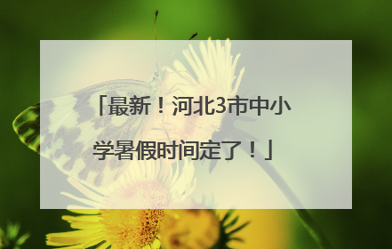 最新！河北3市中小学暑假时间定了！