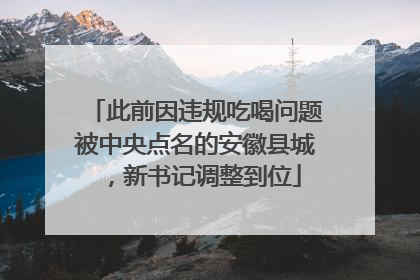 此前因违规吃喝问题被中央点名的安徽县城，新书记调整到位