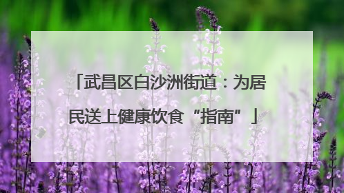 武昌区白沙洲街道：为居民送上健康饮食“指南”