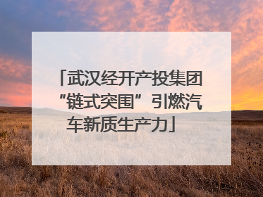 武汉经开产投集团“链式突围”引燃汽车新质生产力