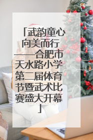 武韵童心 向美而行——合肥市天水路小学第二届体育节暨武术比赛盛大开幕