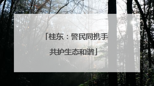 桂东：警民同携手 共护生态和谐