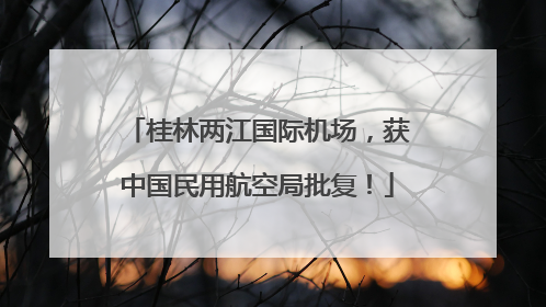 桂林两江国际机场，获中国民用航空局批复！