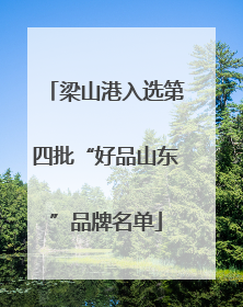 梁山港入选第四批“好品山东”品牌名单