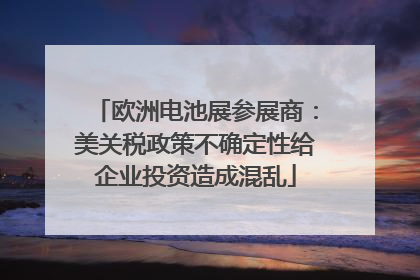 欧洲电池展参展商：美关税政策不确定性给企业投资造成混乱