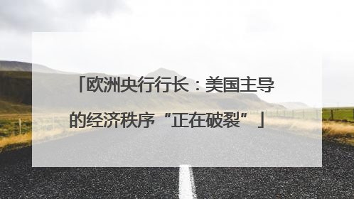 欧洲央行行长：美国主导的经济秩序“正在破裂”