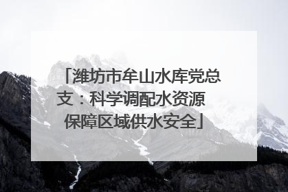 潍坊市牟山水库党总支：科学调配水资源 保障区域供水安全