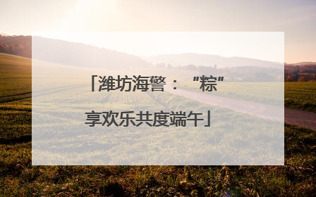 潍坊海警：“粽”享欢乐共度端午