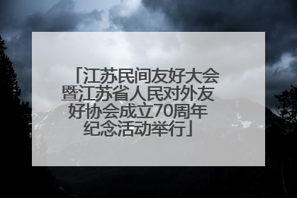 江苏民间友好大会暨江苏省人民对外友好协会成立70周年纪念活动举行