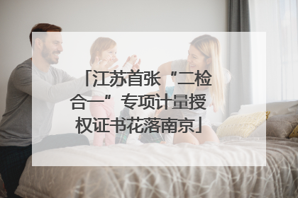 江苏首张“二检合一”专项计量授权证书花落南京