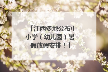 江西多地公布中小学（幼儿园）暑假放假安排！