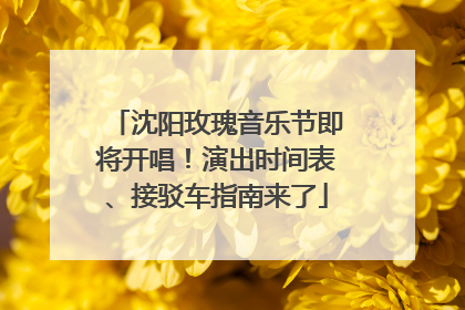 沈阳玫瑰音乐节即将开唱！演出时间表、接驳车指南来了