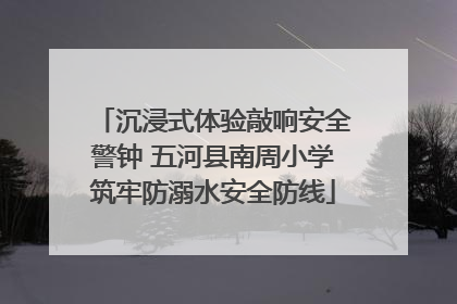 沉浸式体验敲响安全警钟 五河县南周小学筑牢防溺水安全防线
