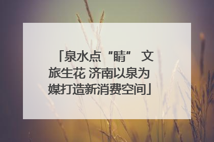 泉水点“睛” 文旅生花 济南以泉为媒打造新消费空间