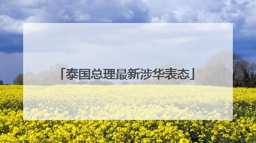 泰国总理最新涉华表态