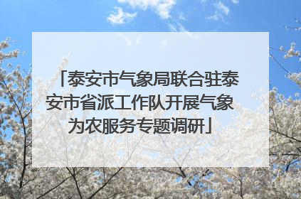 泰安市气象局联合驻泰安市省派工作队开展气象为农服务专题调研